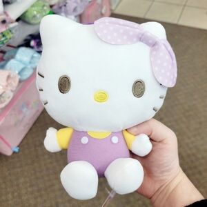 Brand New Japan Sanrio Purple Polka Dot Hello Kitty 6.5"